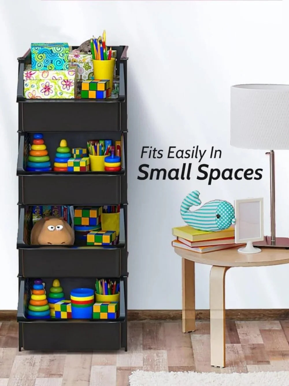 Stackable Storage Bins for Pantry - 4 Pack, Open Front Access, Space-Saving